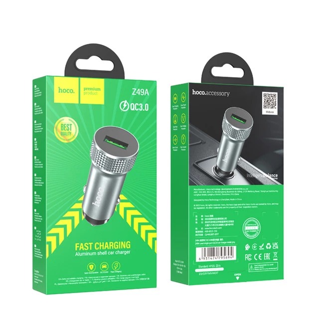 شارژر فندکی 18 وات هوکو مدل Z49A QC3.0 کابل میکرو